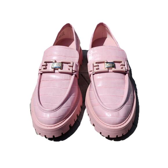 Aldo Tobey Croc Print Faux Leather Loafers 8 - Picture 3 of 11